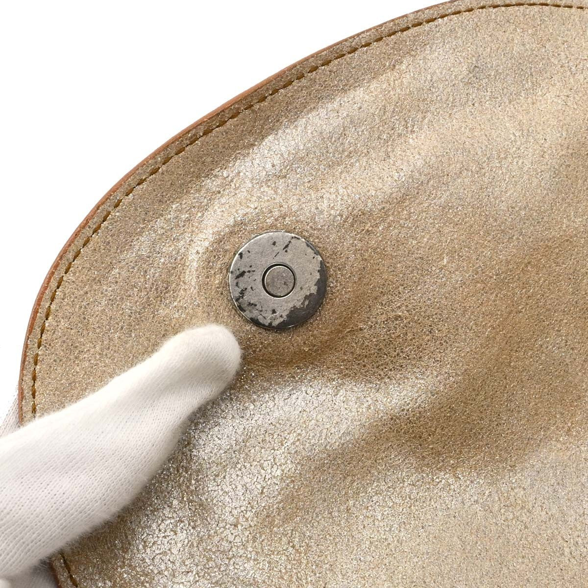 Christian Dior Vintage Gaucho Double Saddle Leather Gold Leather Handbag (Pre-Owned)