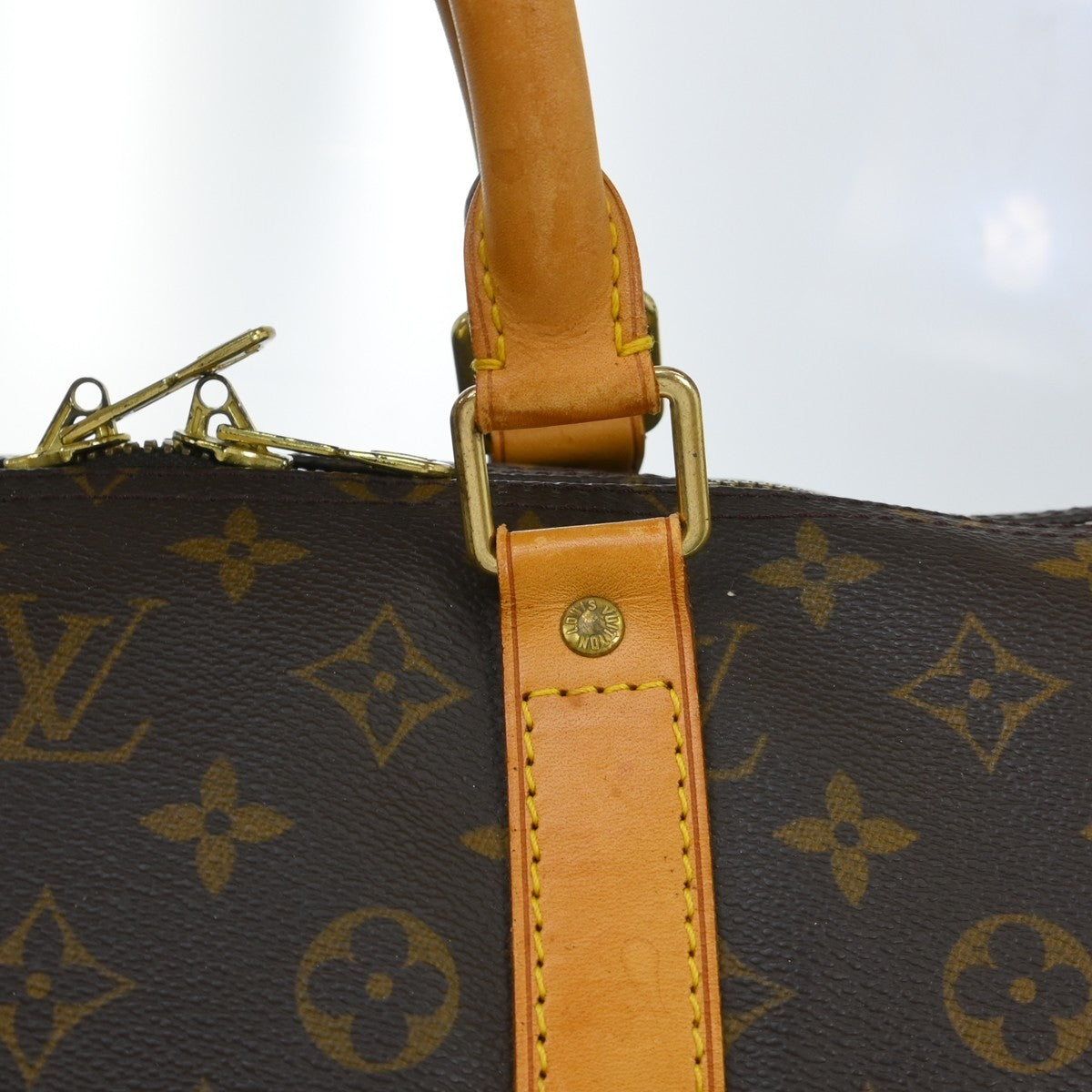 Louis Vuitton Keepall Bandouliere Monogram Canvas Brown Canvas Travel Bag Bag (Pre-Owned)