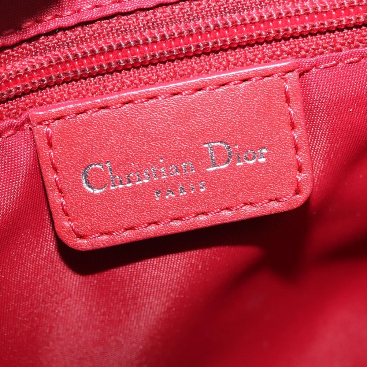 Christian Dior Vintage Street Chic Diorissimo Canvas With Leather Red Canvas Shoulder Bag Bag (Pre-Owned)