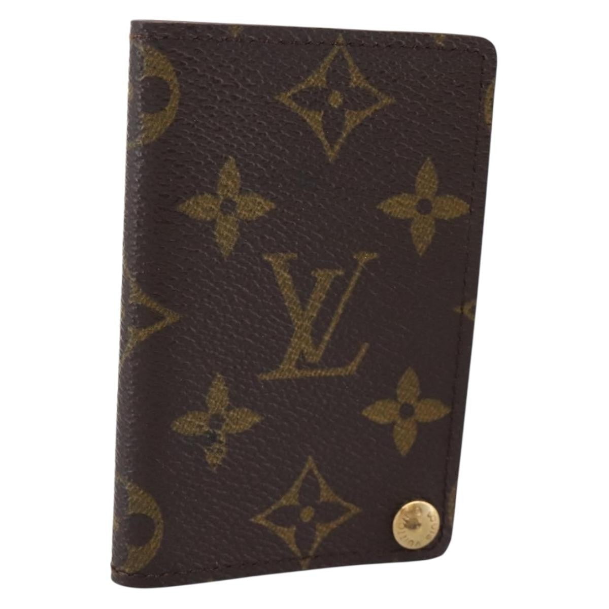 Louis Vuitton Porte Cartes Pression Card Case Monogram Canvas Brown Canvas Card Holders Accessory (Pre-Owned)