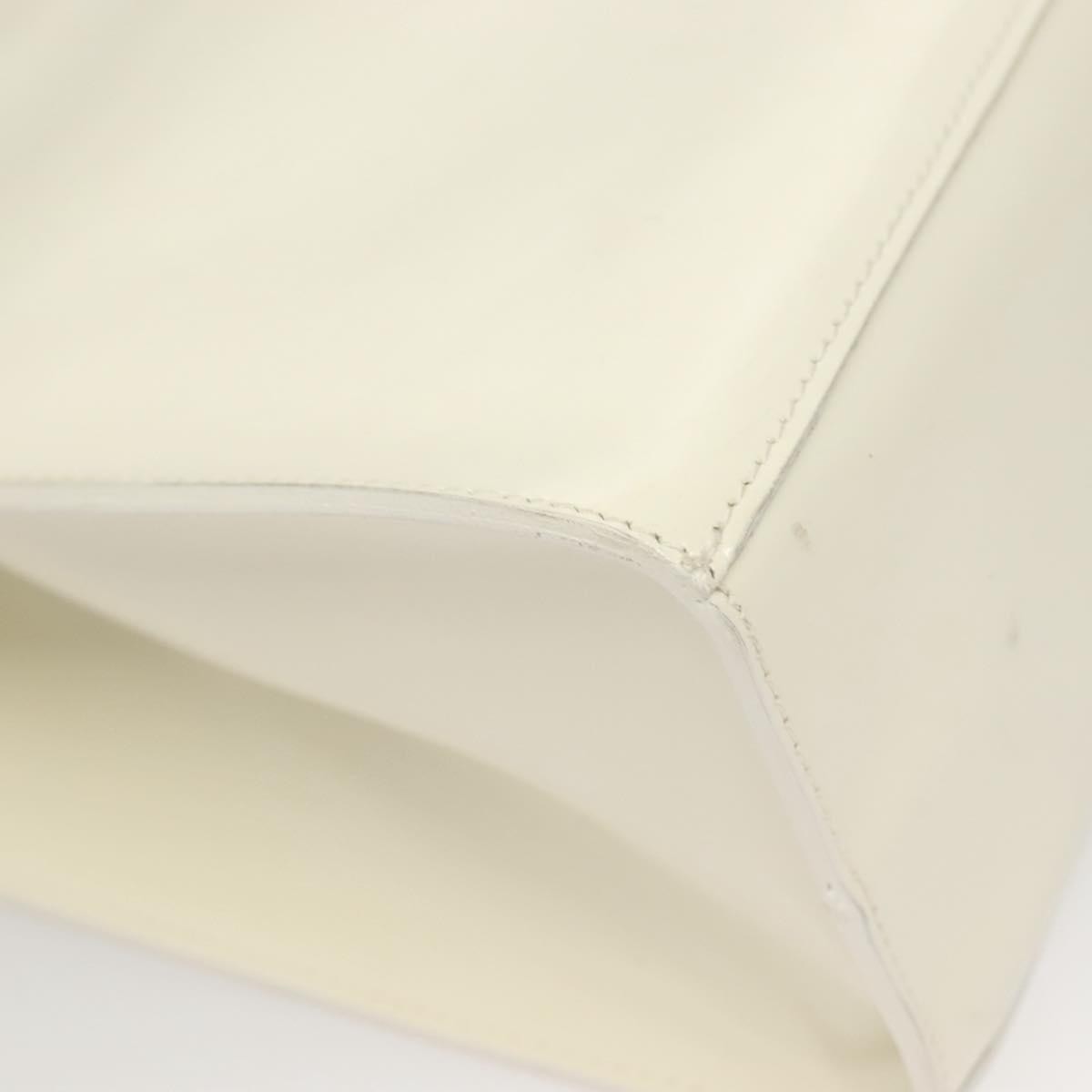 Salvatore Ferragamo Vintage Patent Leather White Patent_Leather Handbag (Pre-Owned)