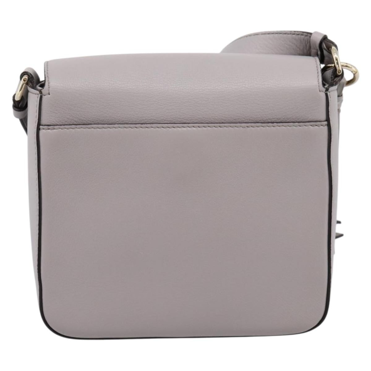 Salvatore Ferragamo Tassel Gancini Lock Flap Leather Gray Leather Shoulder Bag Bag (Pre-Owned)