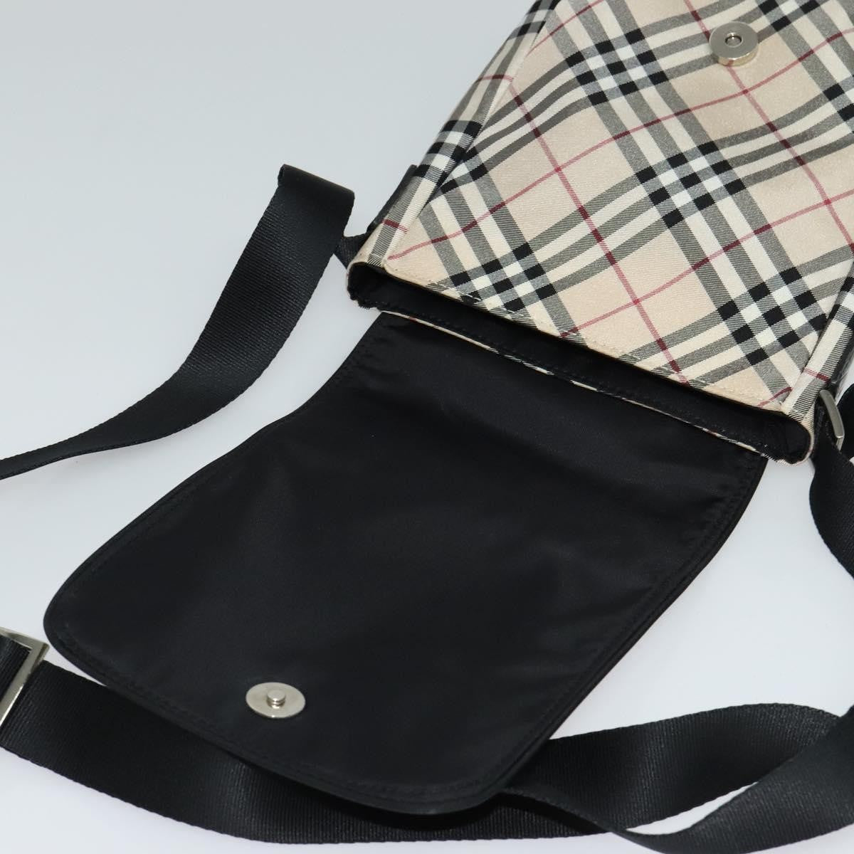 Burberry Nova Check Blue Label Nylon Beige Nylon Shoulder Bag Bag (Pre-Owned)