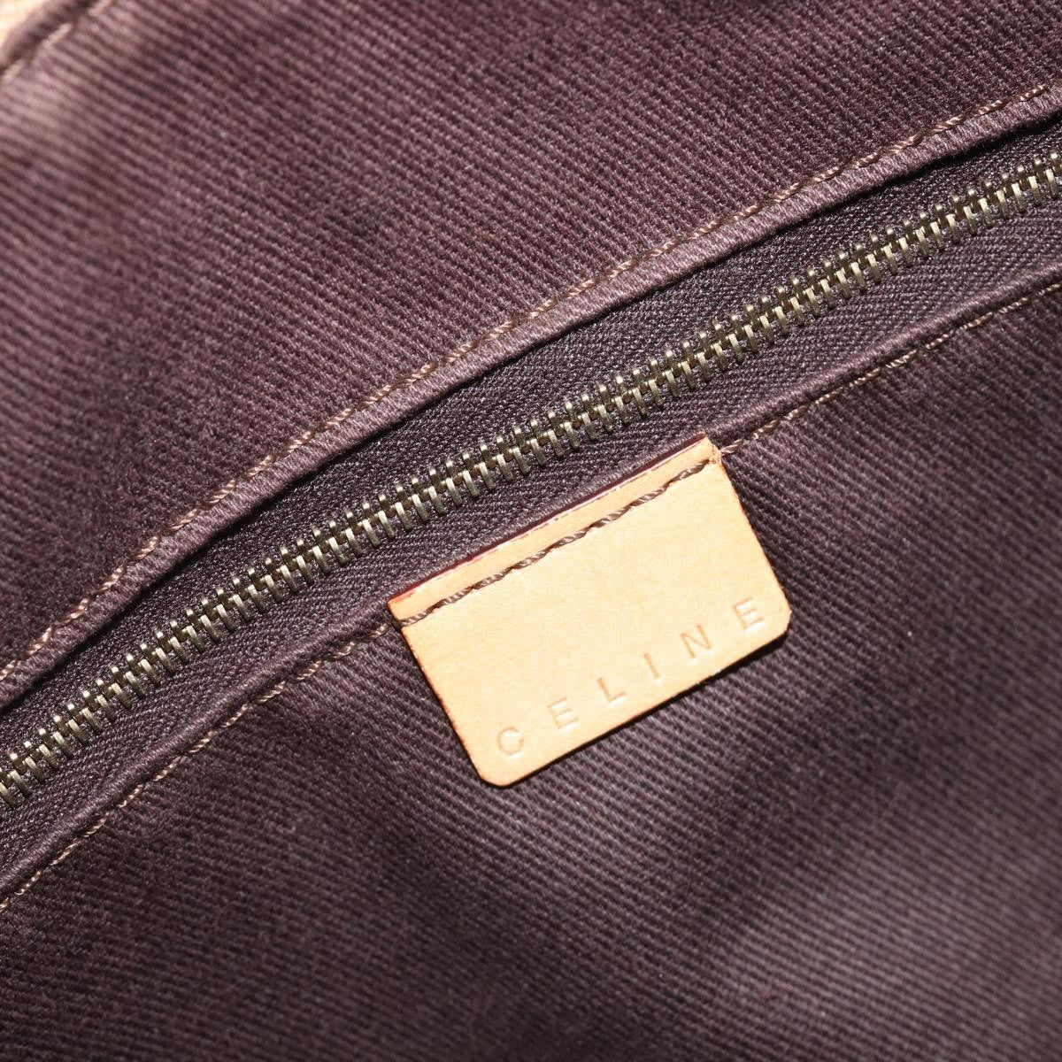 Celine Vintage Shoulder Bag Macadam Canvas & Leather Brown Pvc Shoulder Bag Bag (Pre-Owned)