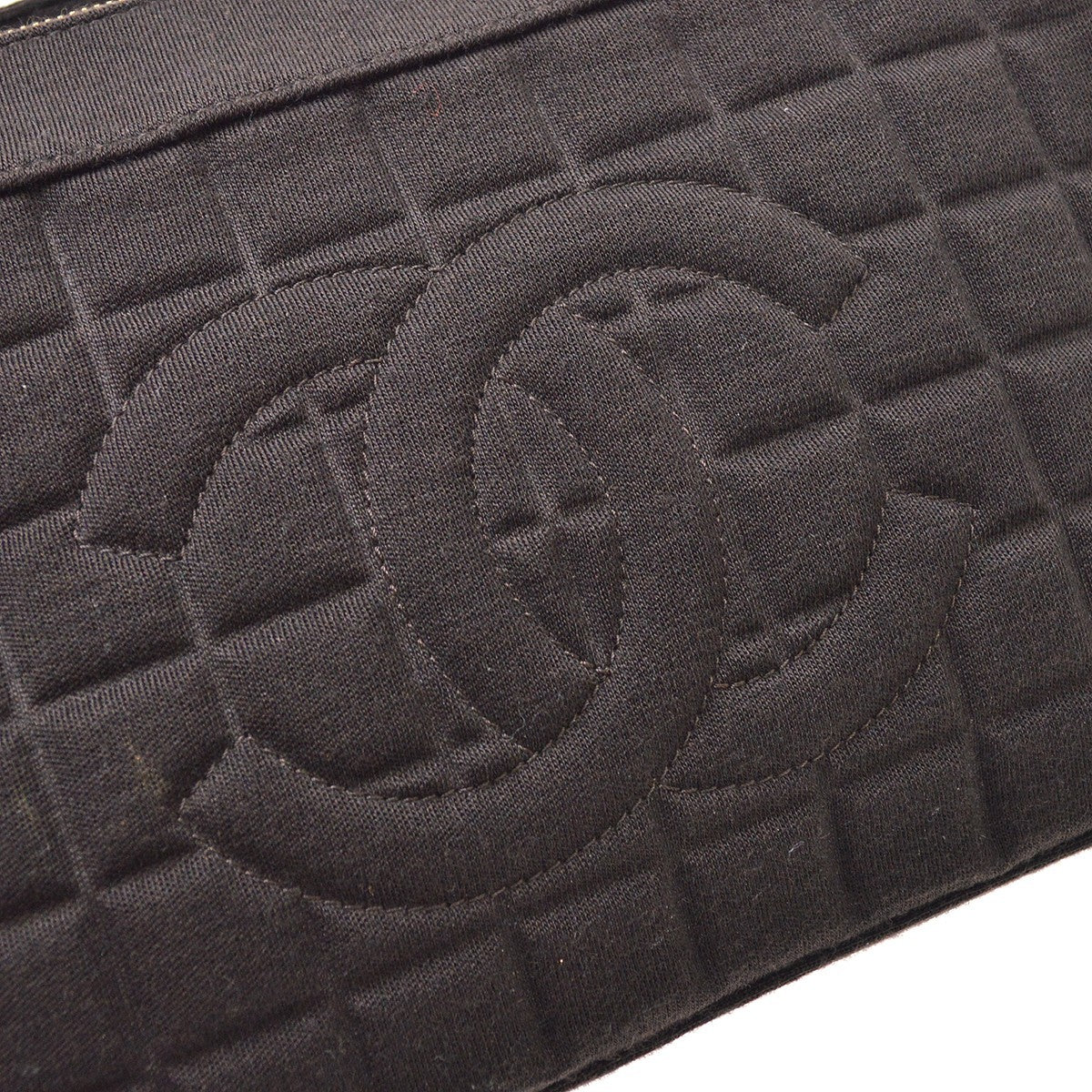 Chanel Chocolate Bar Cc Quilted Jersey Brown Cotton Shoulder Bag Bag (Pre-Owned)