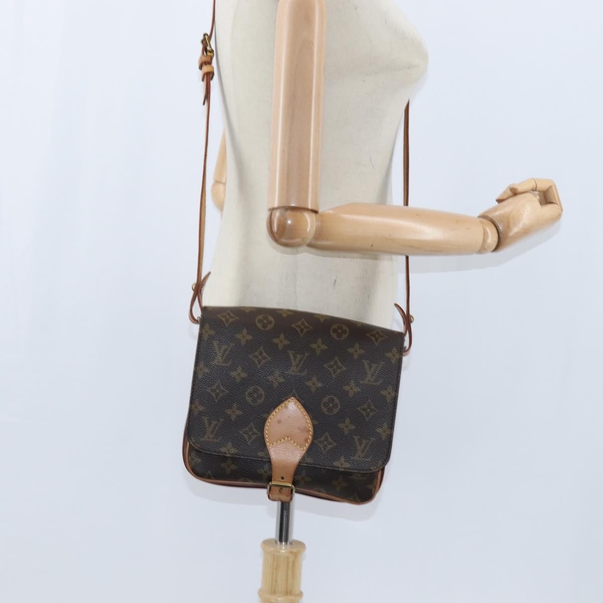 Louis Vuitton Cartouchiere Monogram Canvas Brown Canvas Shoulder Bag Bag (Pre-Owned)
