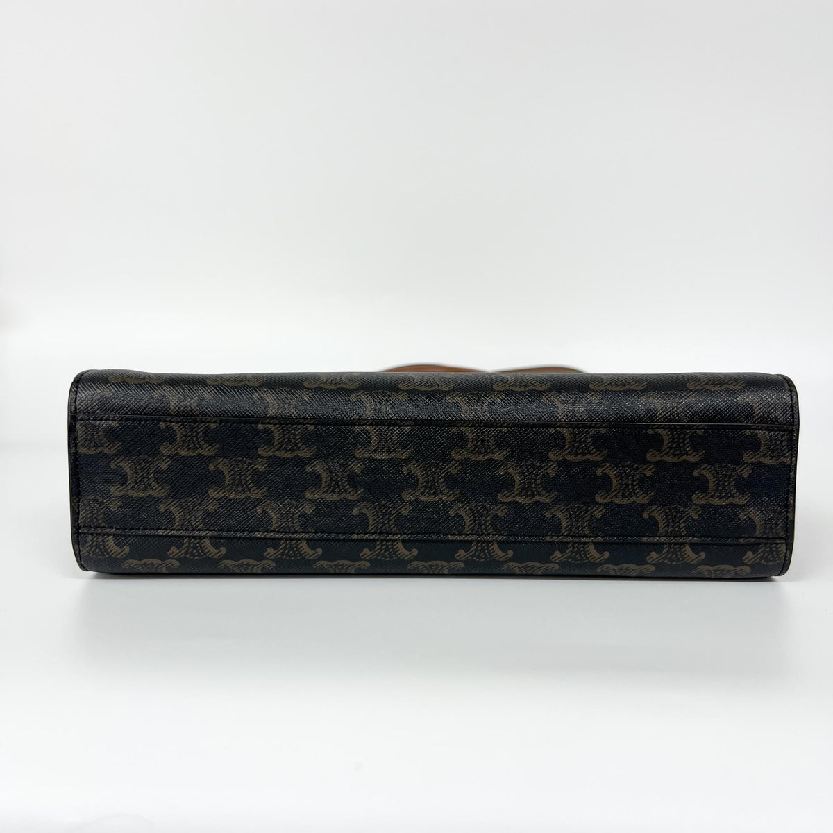 Celine Vertical Cabas Triomphe Coated Canvas Brown Canvas Tote Bag Bag (Pre-Owned)