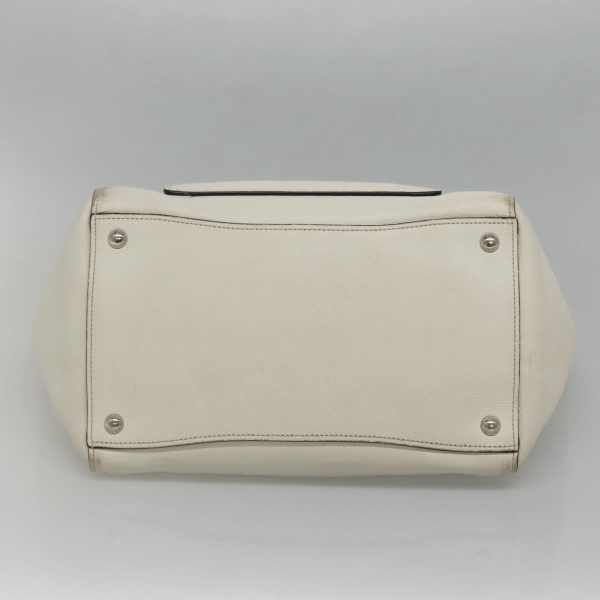 Prada Front Pocket Wing Convertible Tote Vitello Daino White Leather Tote Bag Bag (Pre-Owned)