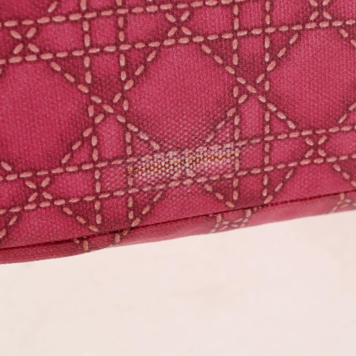 Christian Dior Cannage Canvas Pink Canvas Handbag (Pre-Owned)