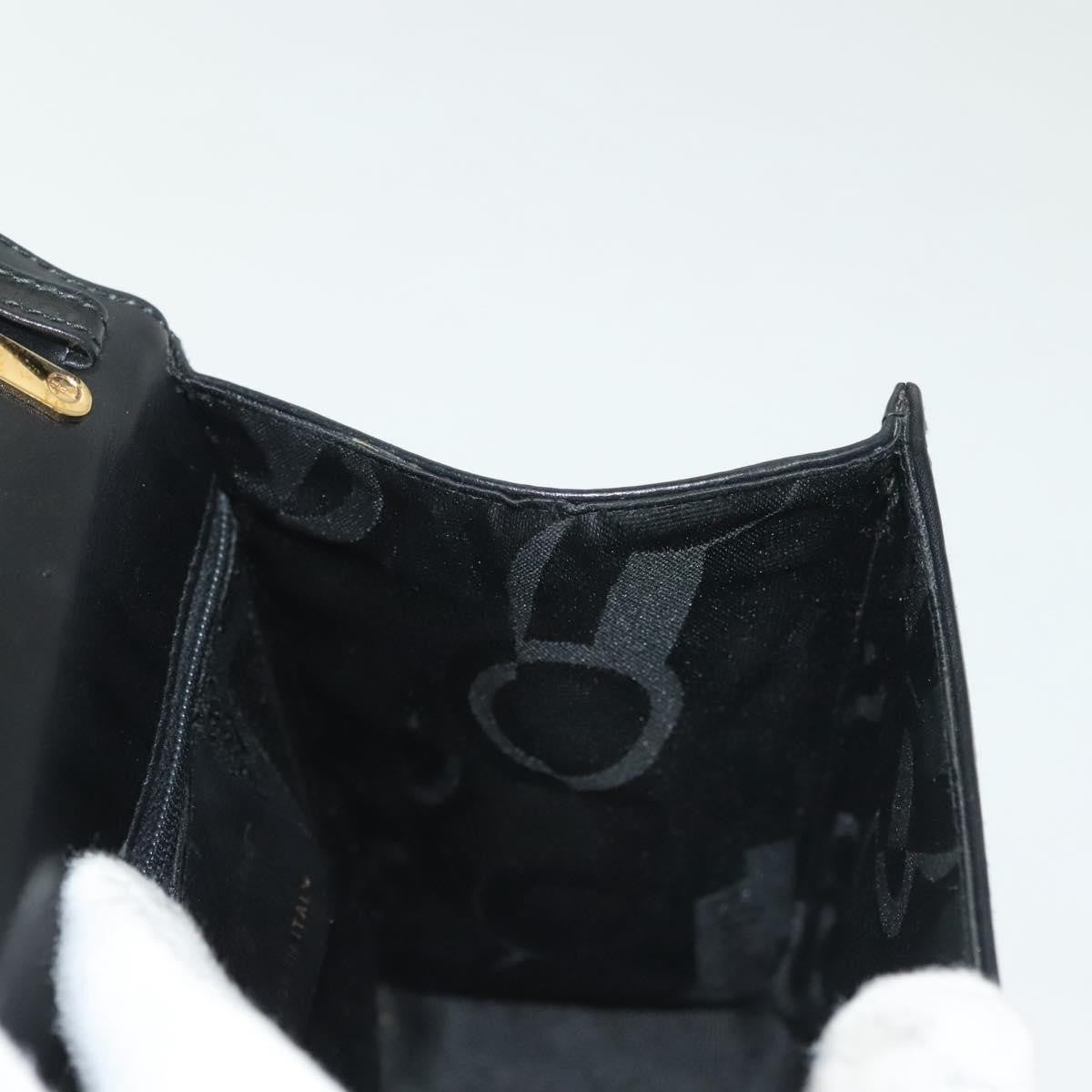 Salvatore Ferragamo Vintage Gancini Convertible Top Handle Leather Black Leather Handbag (Pre-Owned)