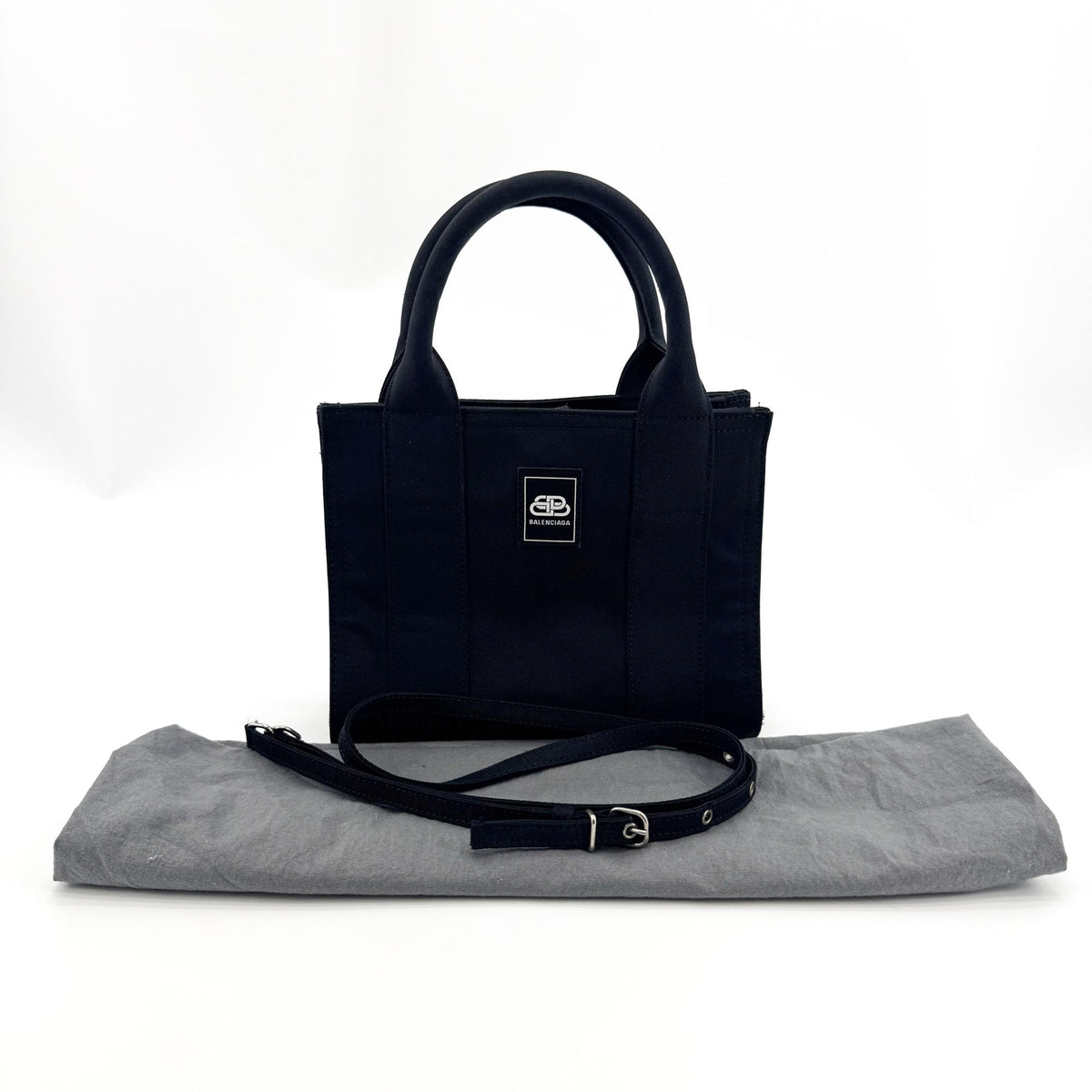 Balenciaga Trade East-West Nylon Black Canvas Tote Bag Bag (Pre-Owned)