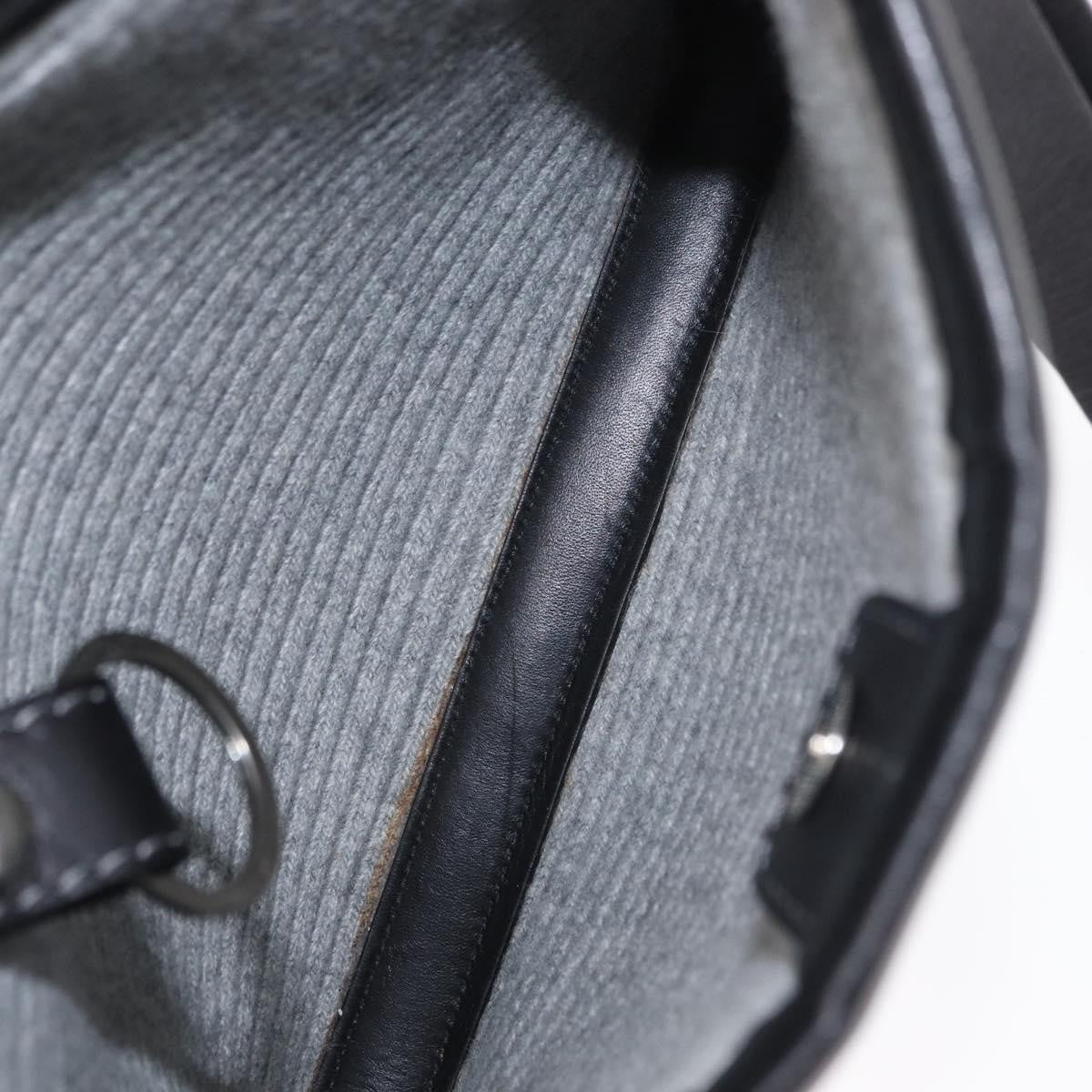 Salvatore Ferragamo Gancini Leather Black Leather Shoulder Bag Bag (Pre-Owned)