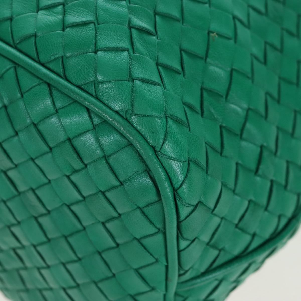 Bottega Veneta Intrecciato Shoulder Leather Green Leather Shoulder Bag Bag (Pre-Owned)