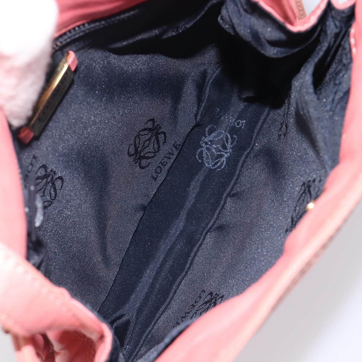 Loewe Shoulder Bag Leather Pink Leather Shoulder Bag Bag (Pre-Owned)