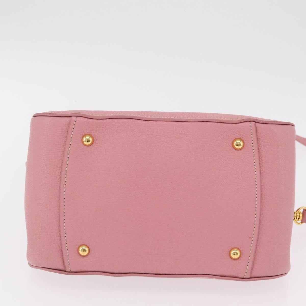 Miu Miu Madras Bowler Leather Pink Leather Handbag (Pre-Owned)