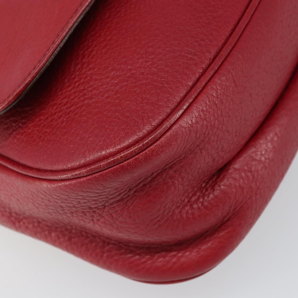 Salvatore Ferragamo Gancini Leather Red Leather Shoulder Bag Bag (Pre-Owned)