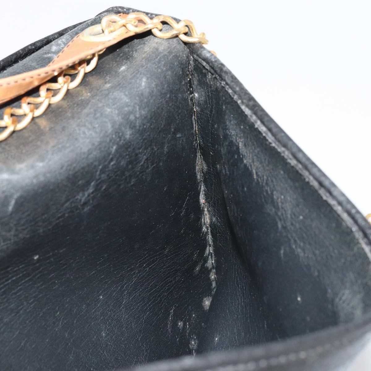 Christian Dior Flap Shoulder Leather Black Leather Shoulder Bag Bag (Pre-Owned)