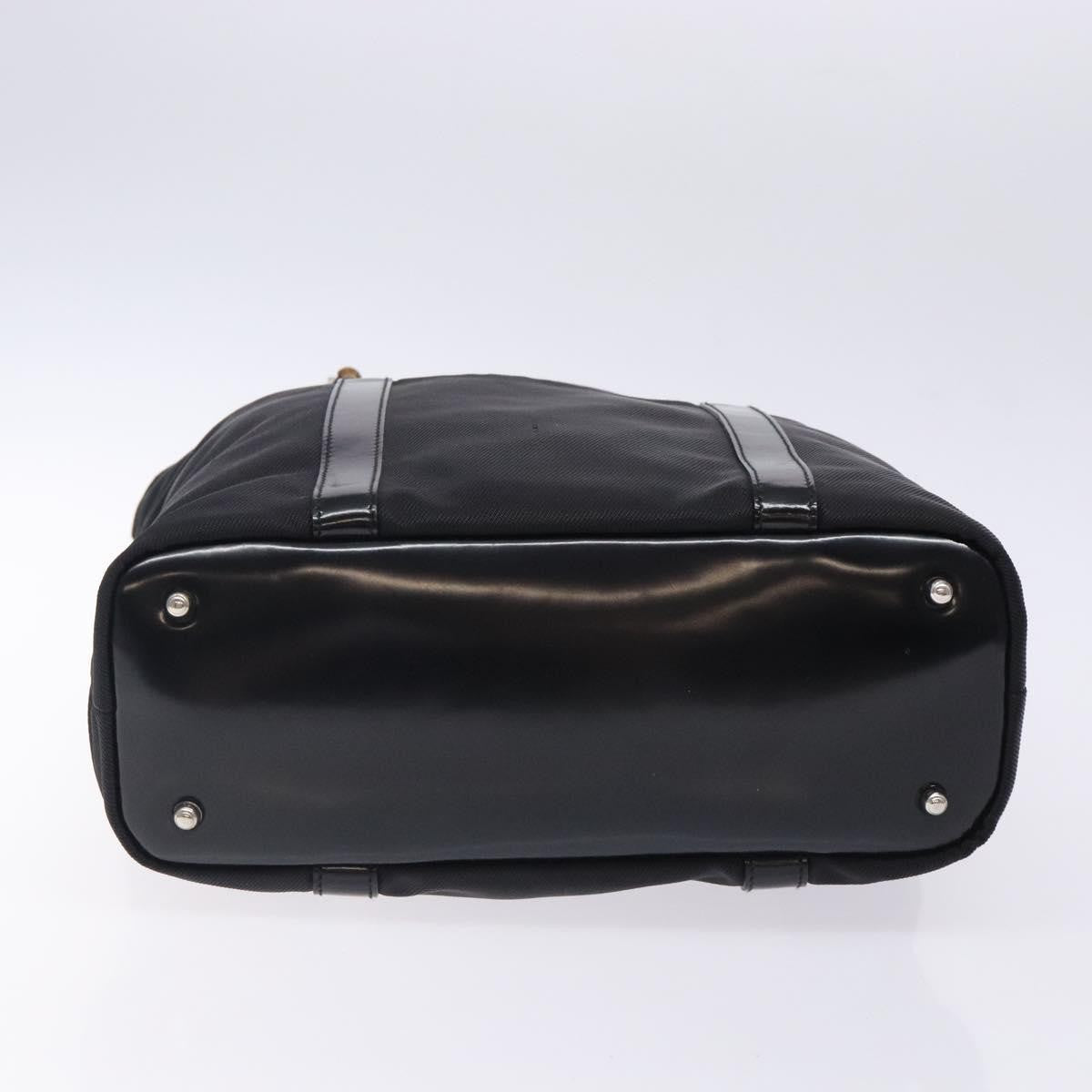 Gucci Vintage Bamboo Handle Tote Nylon Black Nylon Tote Bag Bag (Pre-Owned)