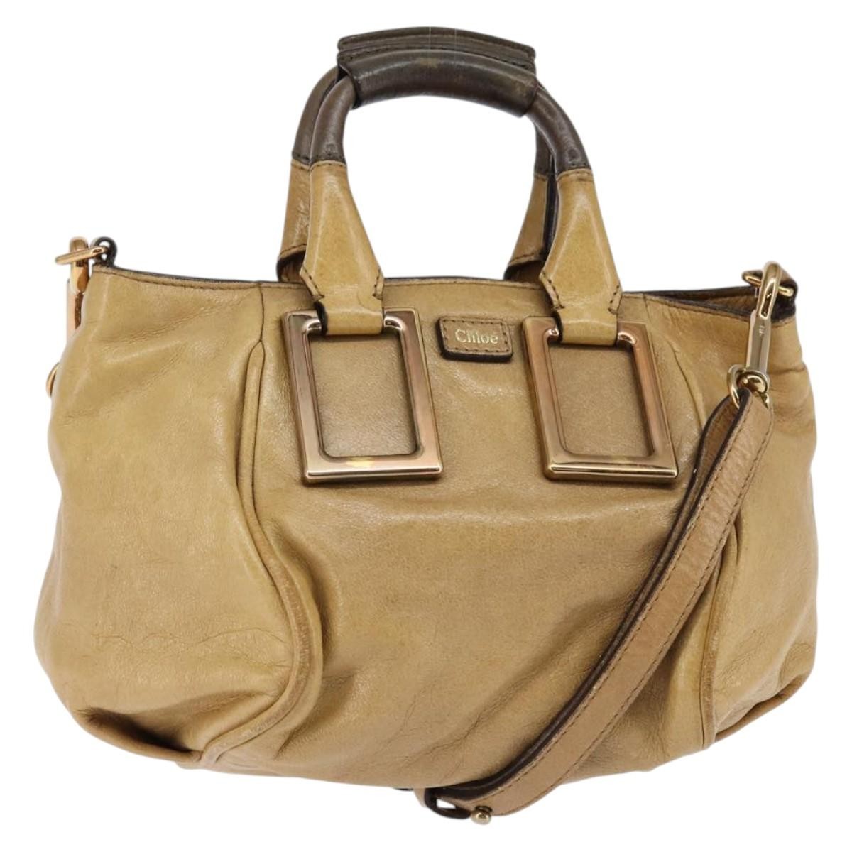 Chloe Ethel Leather Beige Leather Handbag (Pre-Owned)