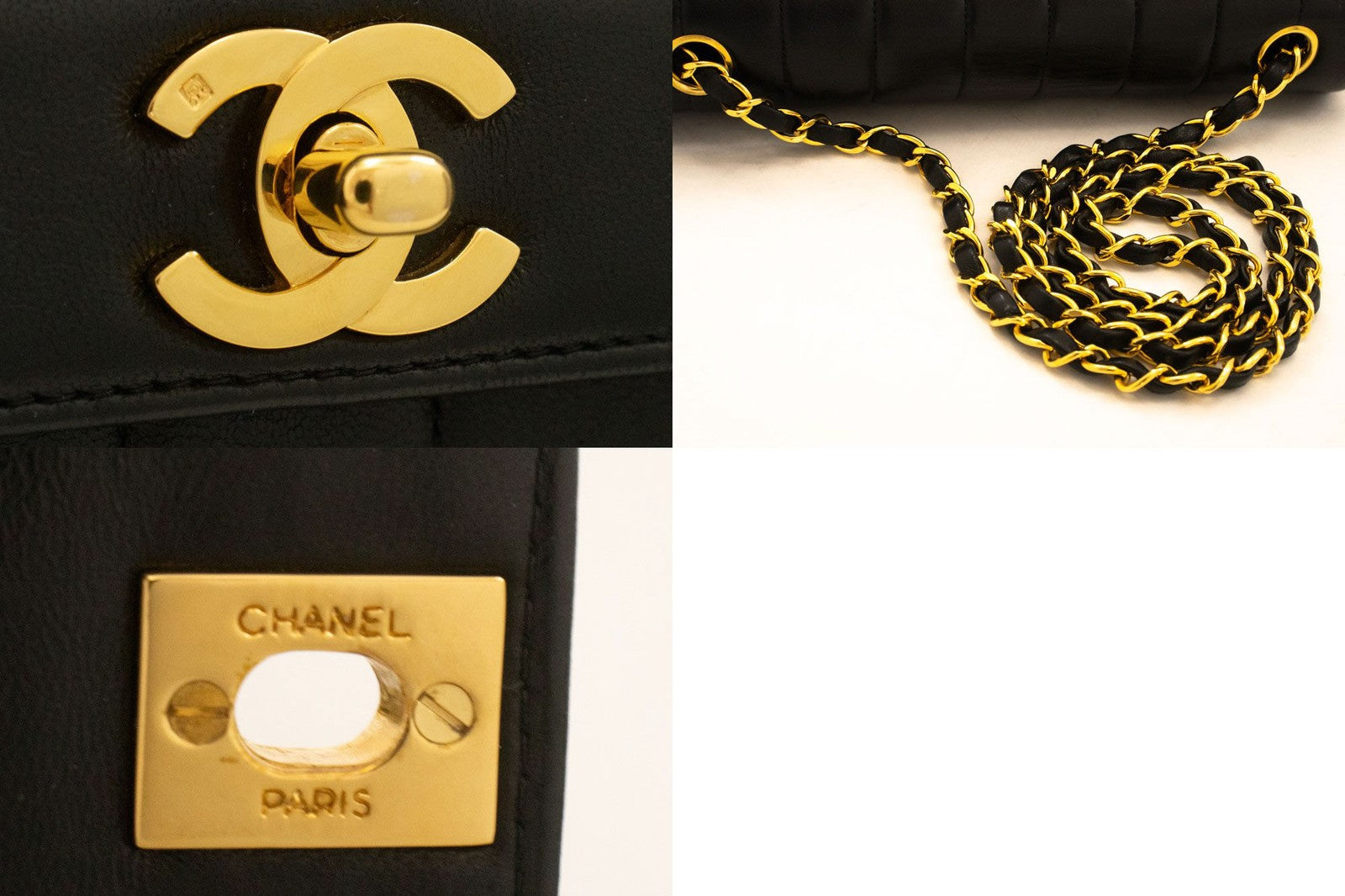 Chanel Mademoiselle Vintage Flap Lambskin Black Leather Shoulder Bag Bag (Pre-Owned)