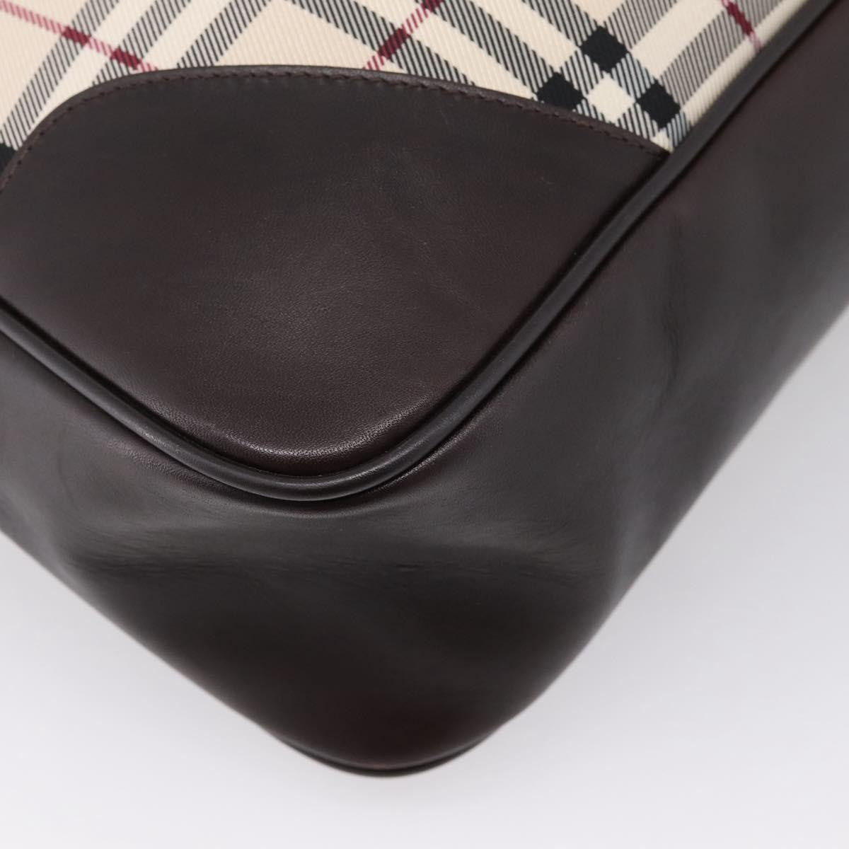 Burberry Boston Nova Check Canvas Beige Nylon Handbag (Pre-Owned)