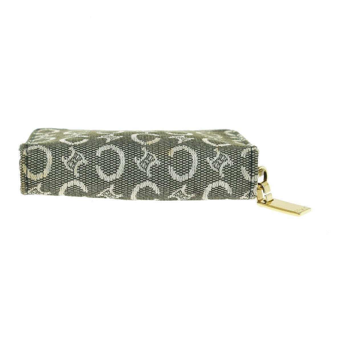 Celine Zipped Around Canvas Green Canvas Wallets Accessory (Pre-Owned)