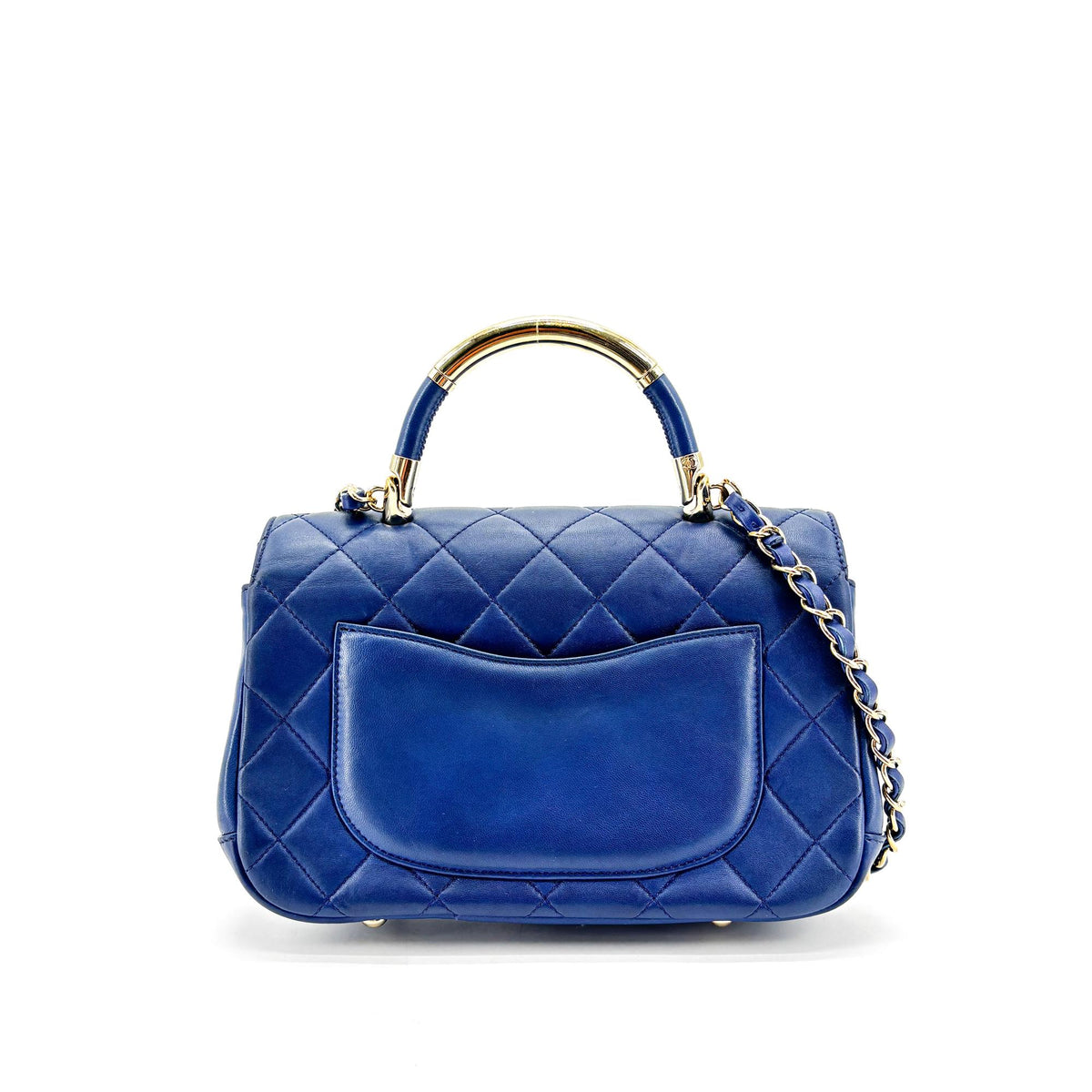 Chanel Carry Chic Flap Quilted Lambskin Blue Leather Shoulder Bag Bag (Pre-Owned)