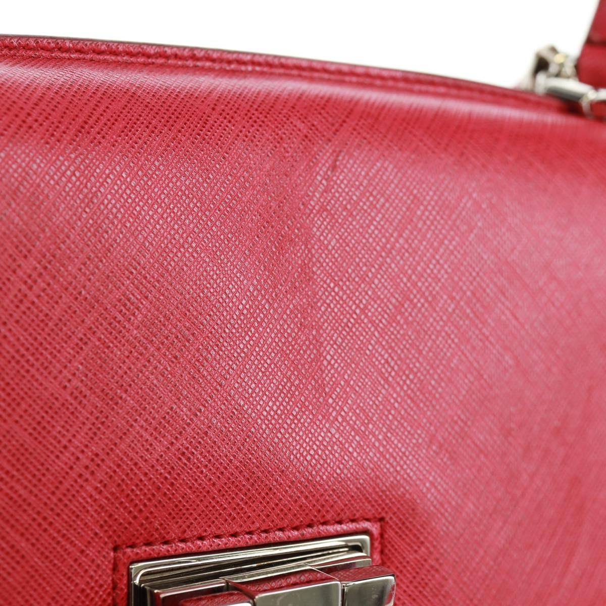Salvatore Ferragamo Gancini Convertible Top Handle Saffiano Leather Pink Leather Handbag (Pre-Owned)