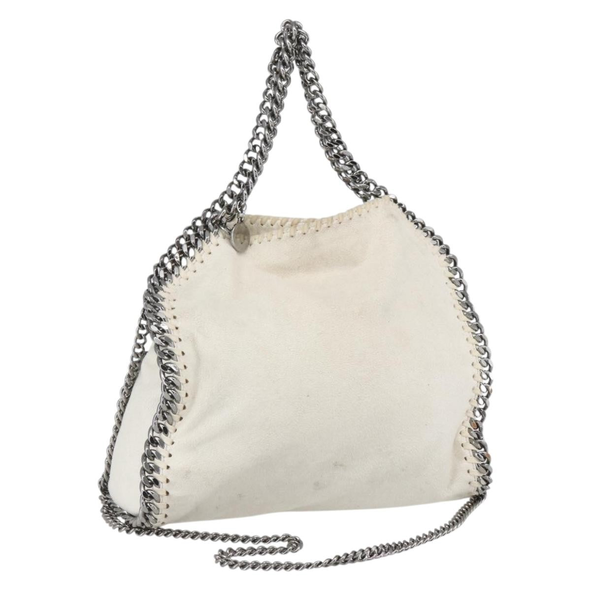 Stella Mccartney Falabella Fold Over Shaggy Deer White Polyester Handbag (Pre-Owned)