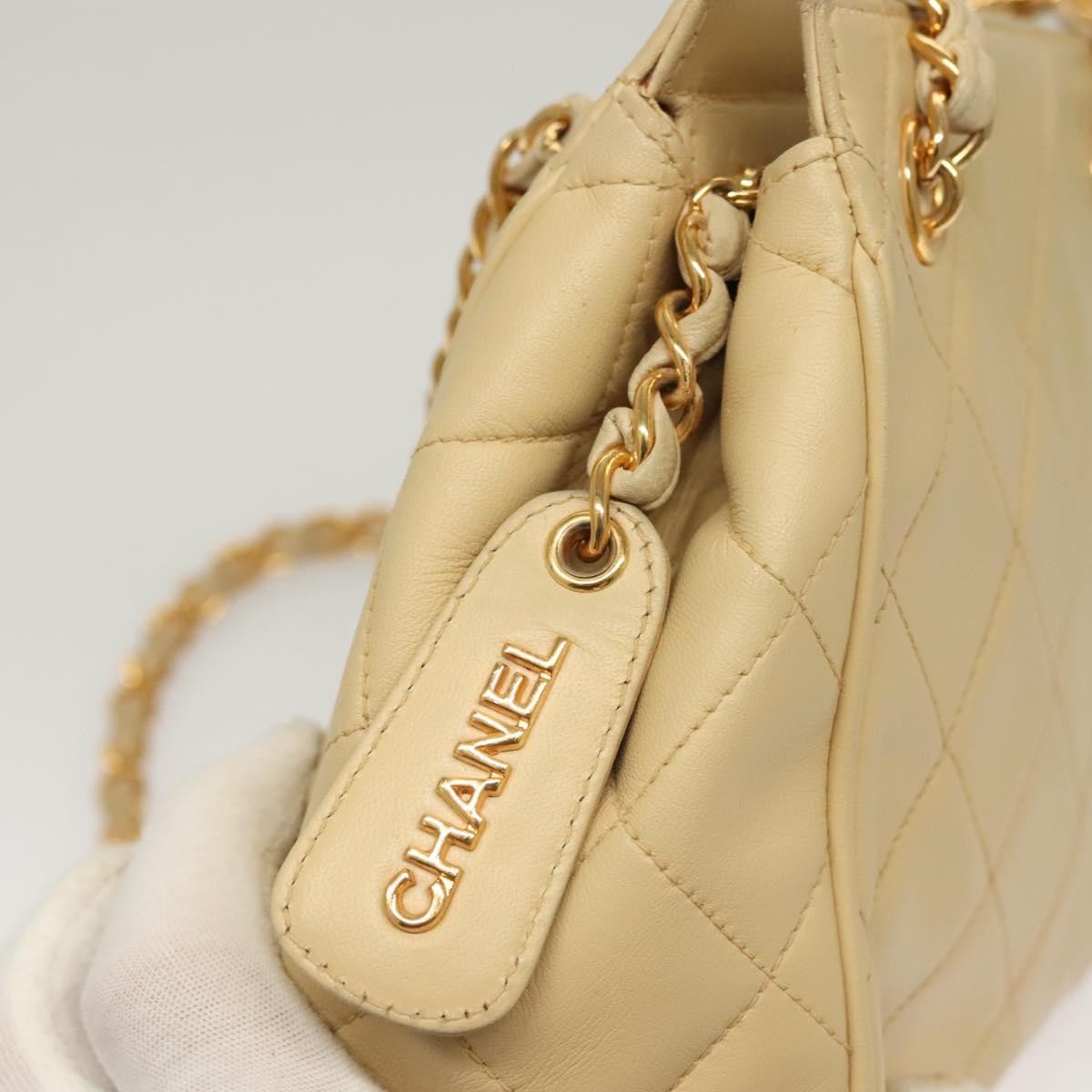 Chanel Chain Leather Beige Leather Shoulder Bag Bag (Pre-Owned)