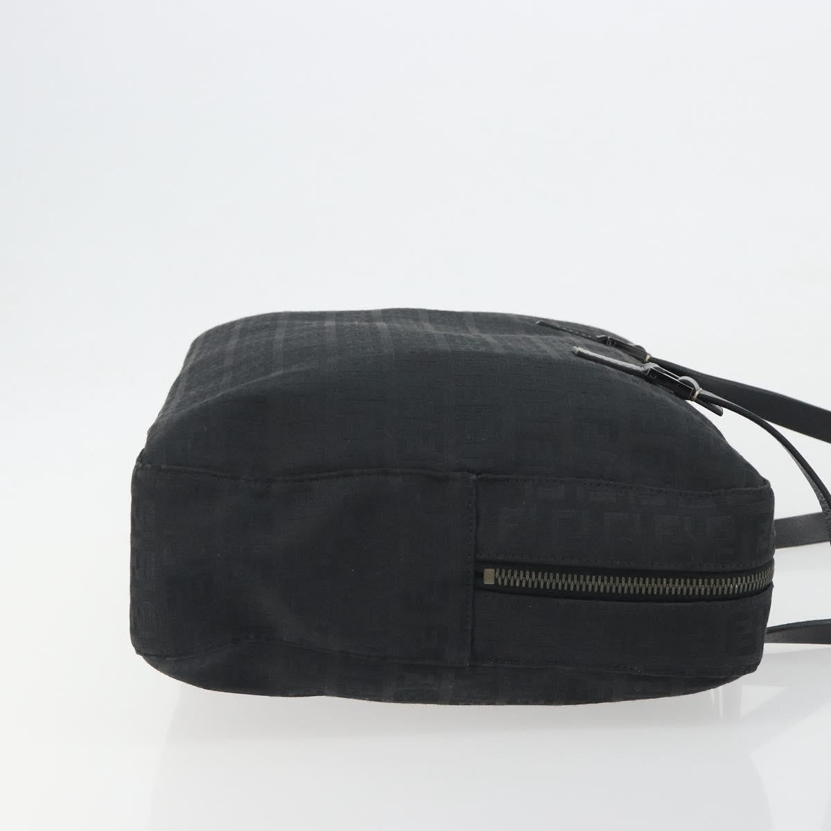 Fendi Shoulder Zucchino Canvas Black Canvas Shoulder Bag Bag (Pre-Owned)