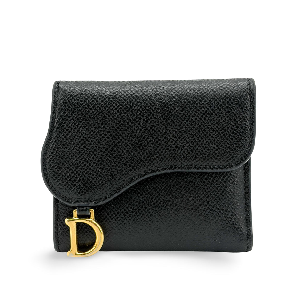Christian Dior Saddle Lotus Leather Black Leather Wallets Accessory (Pre-Owned)