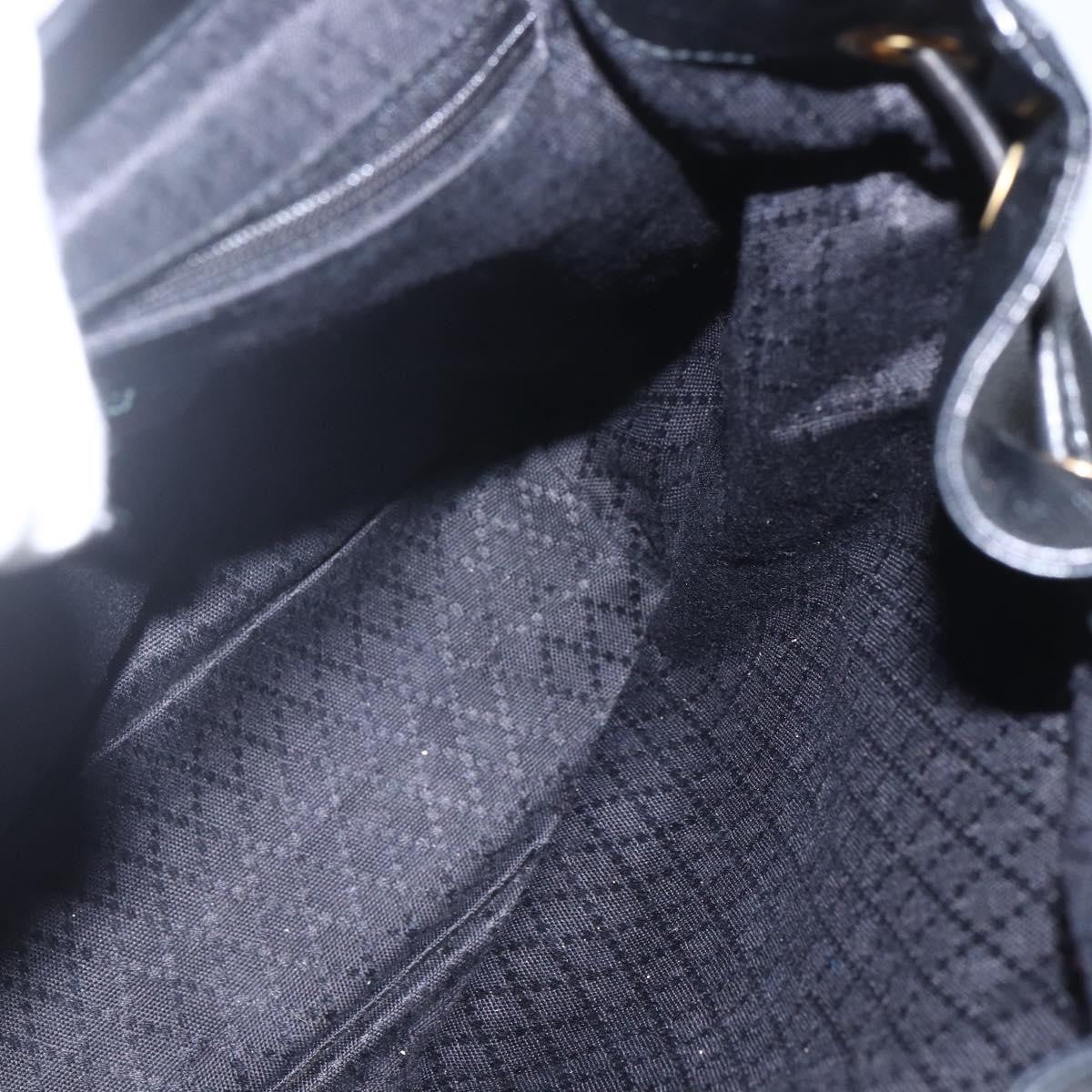Gucci Vintage Bamboo Leather Black Leather Backpack Bag (Pre-Owned)