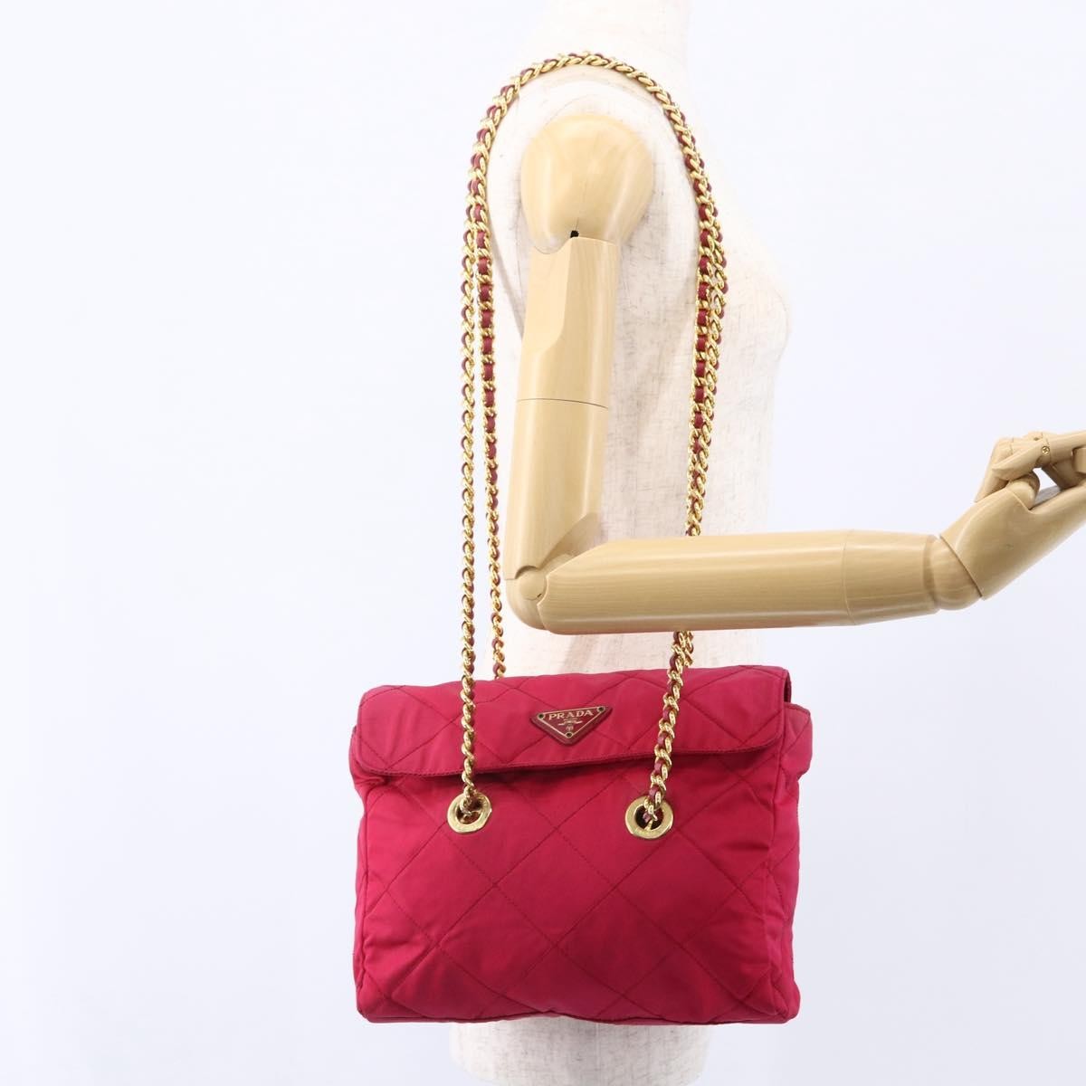 Prada Re-Edition 1995 Chain Tote Quilted Re-Nylon Pink Nylon Shoulder Bag Bag (Pre-Owned)