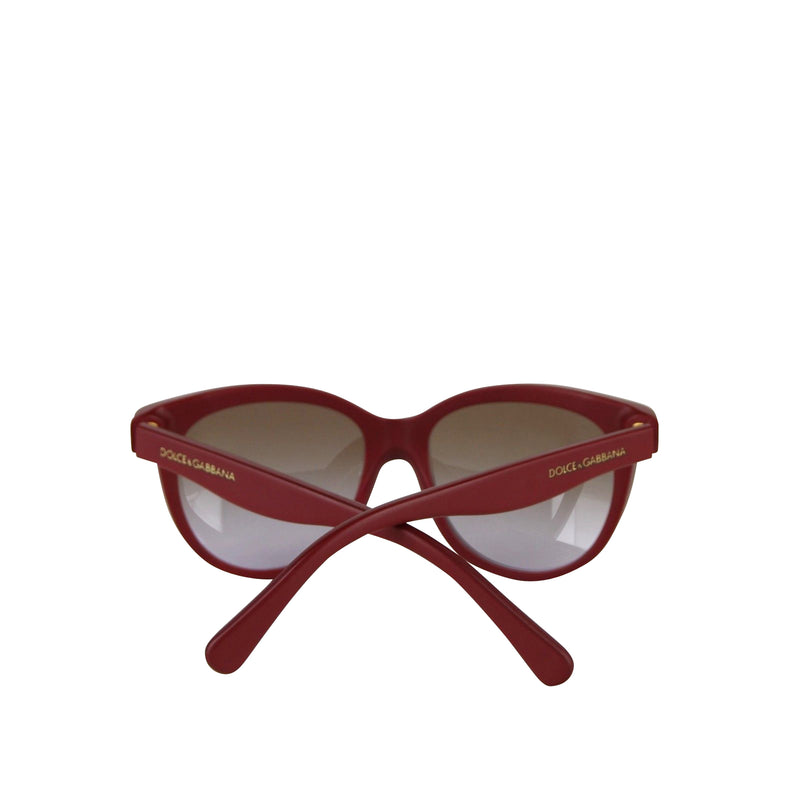 Dolce & Gabbana Girls Red Matt Silk Cat Eye Acetate Frame Sunglasses 4176 2583/68
