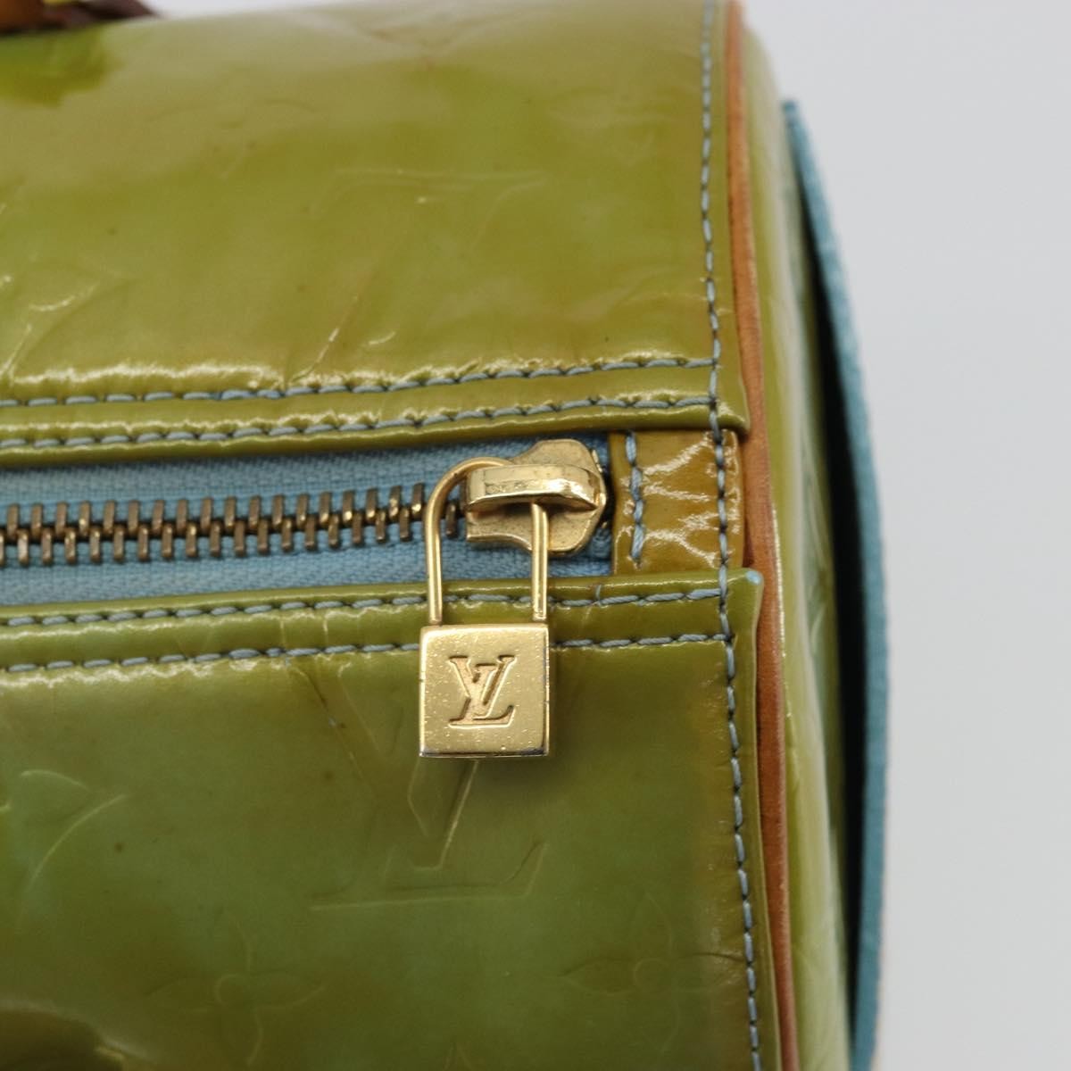 Louis Vuitton Bedford Monogram Vernis Green Patent_Leather Handbag (Pre-Owned)
