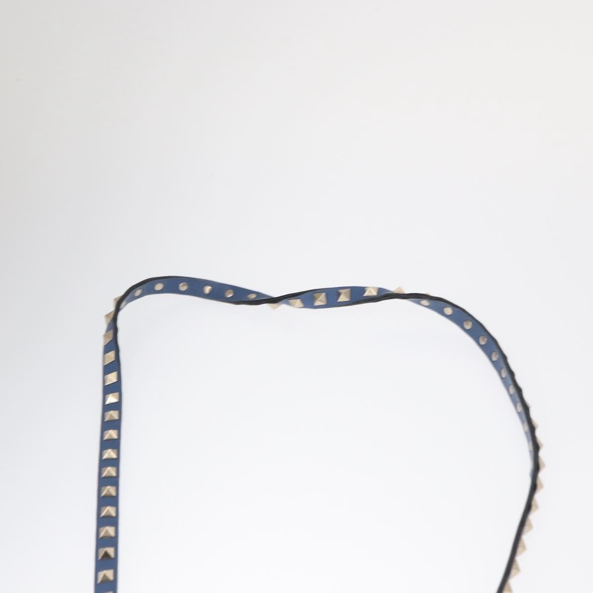 Valentino Garavani Rockstud Camera Leather Blue Leather Clutche & Pouche Bag (Pre-Owned)