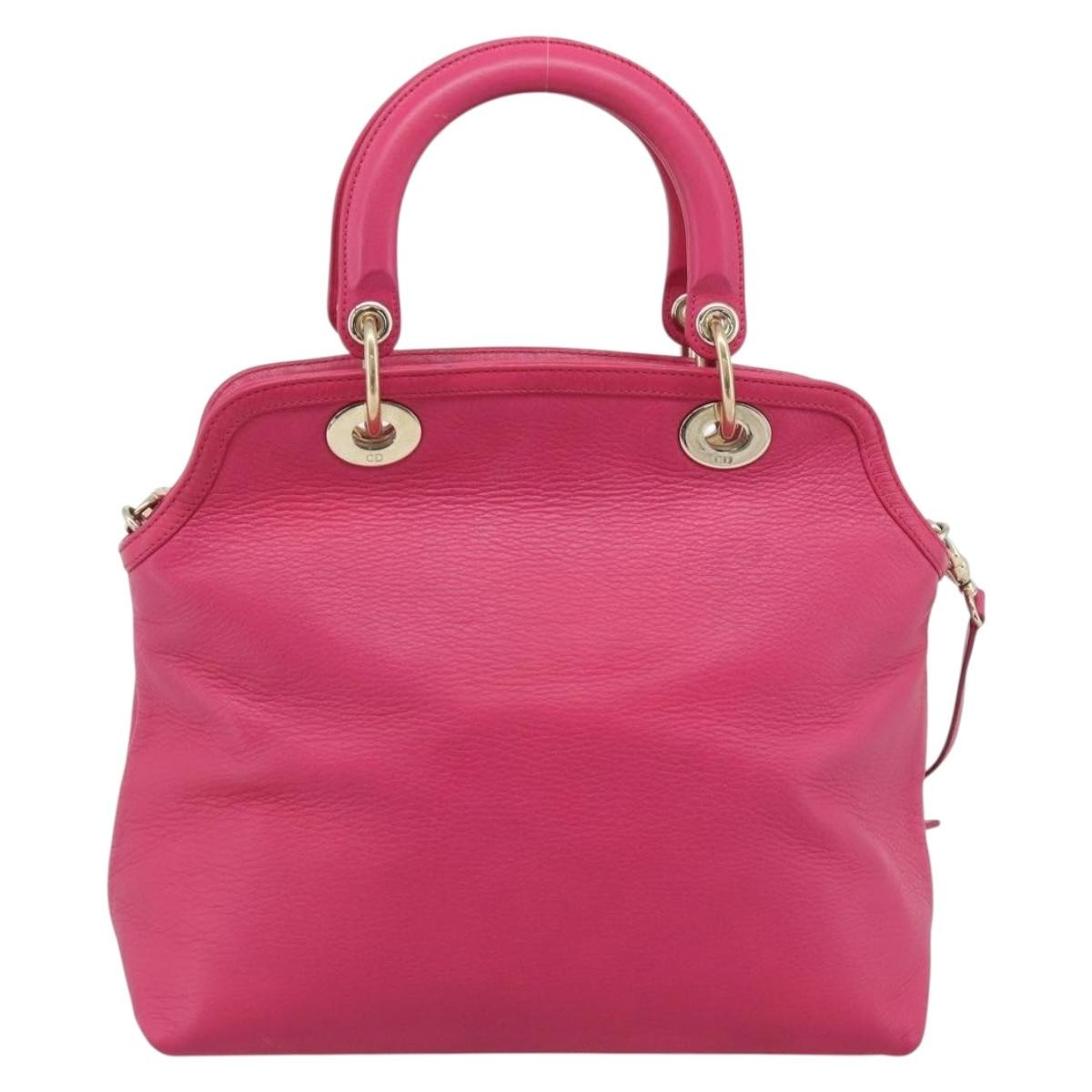 Christian Dior Granville Satchel Leather Pink Leather Handbag (Pre-Owned)