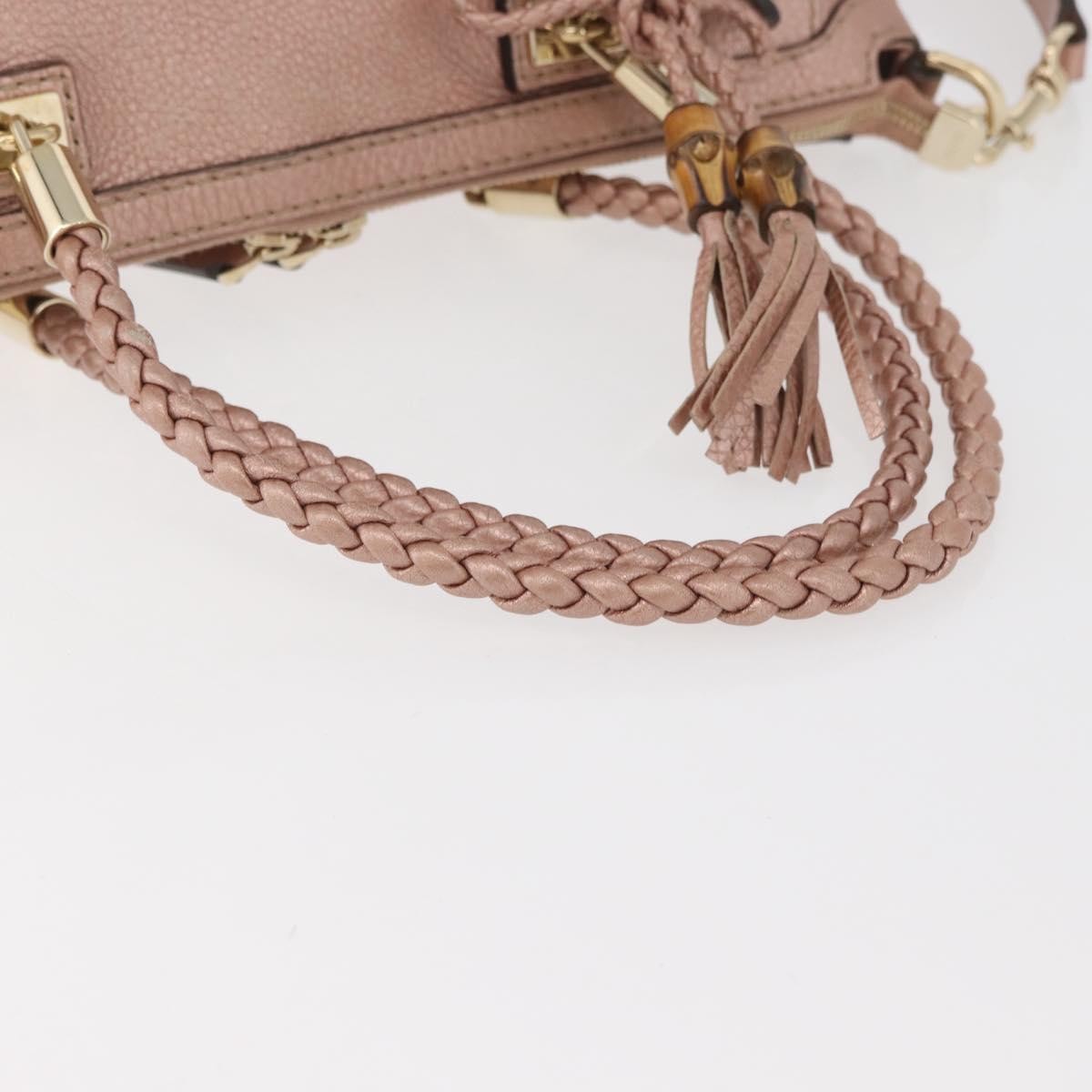 Gucci Bella Convertible Top Handle Leather Pink Leather Handbag (Pre-Owned)