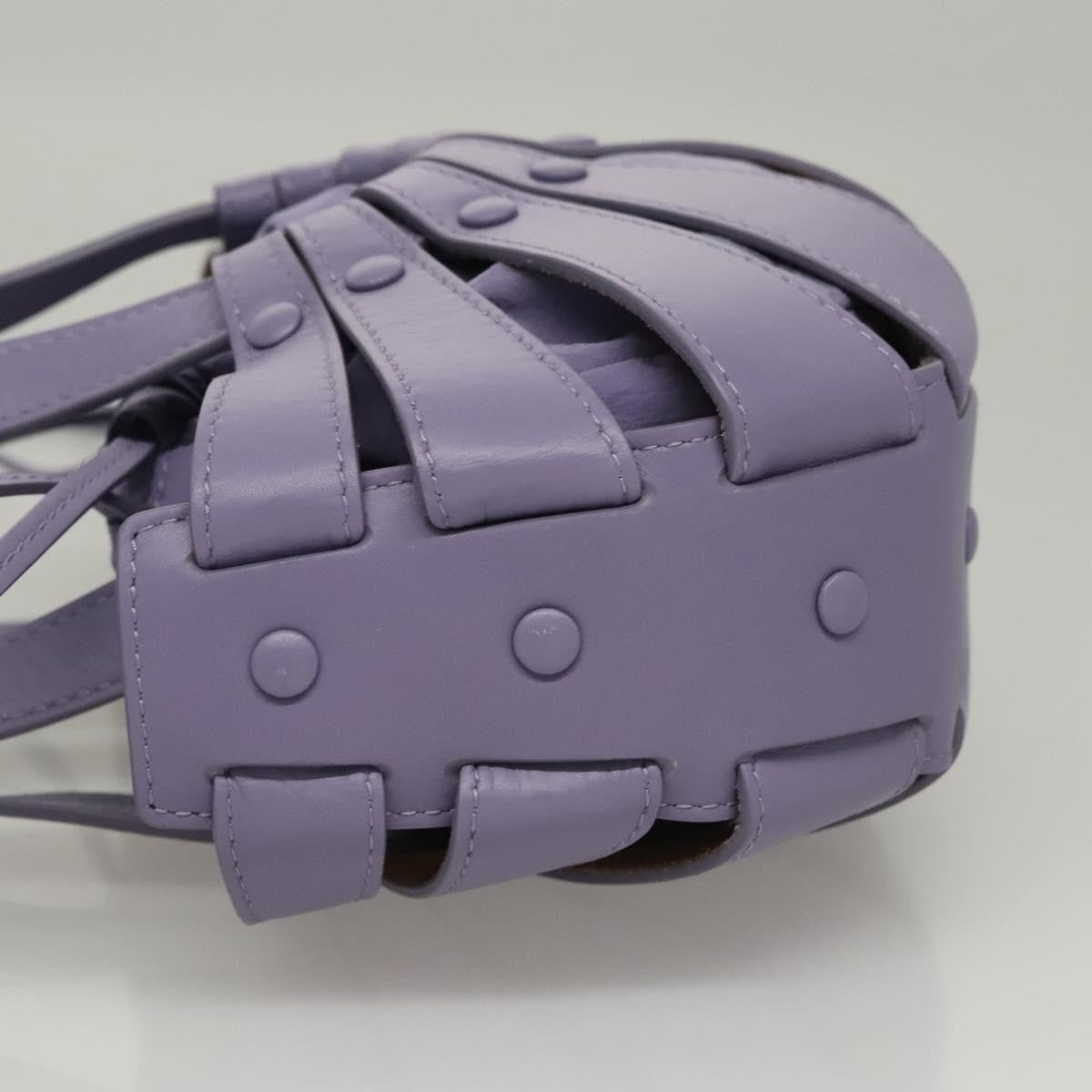 Bottega Veneta Shell Leather Purple Leather Shoulder Bag Bag (Pre-Owned)