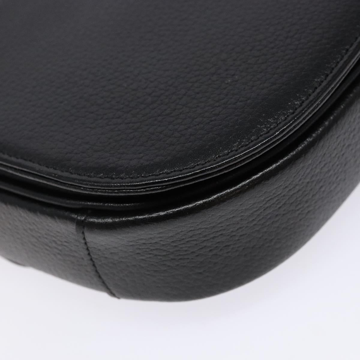 Burberry Flap Shoulder Leather Black Leather Shoulder Bag Bag (Pre-Owned)