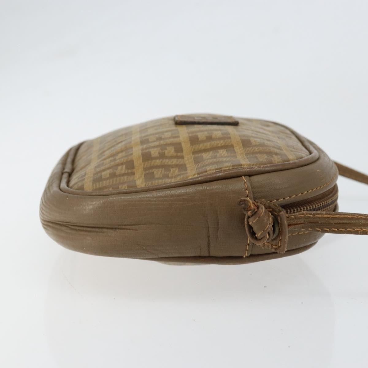Fendi Zucchino Canvas Beige Canvas Shoulder Bag Bag (Pre-Owned)