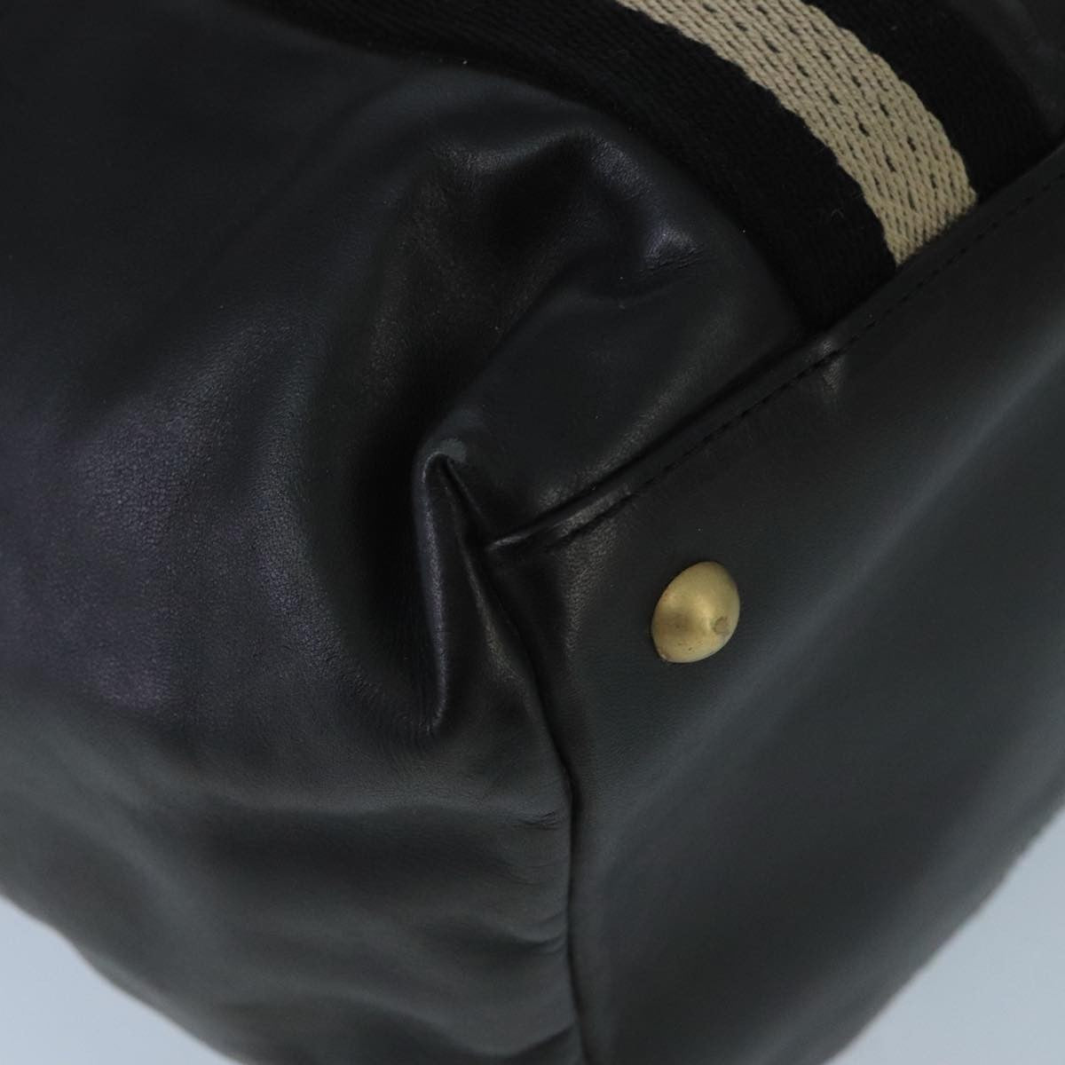 Bally Vintage Leather Black Leather Tote Bag Bag (Pre-Owned)