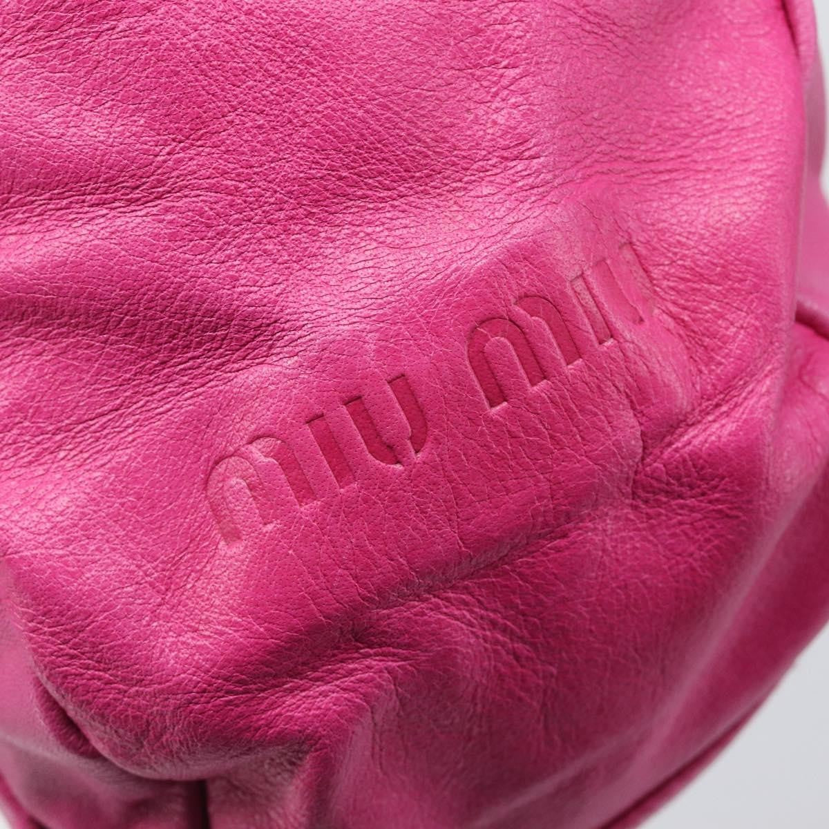 Miu Miu Shoulder Leather Pink Leather Shoulder Bag Bag (Pre-Owned)