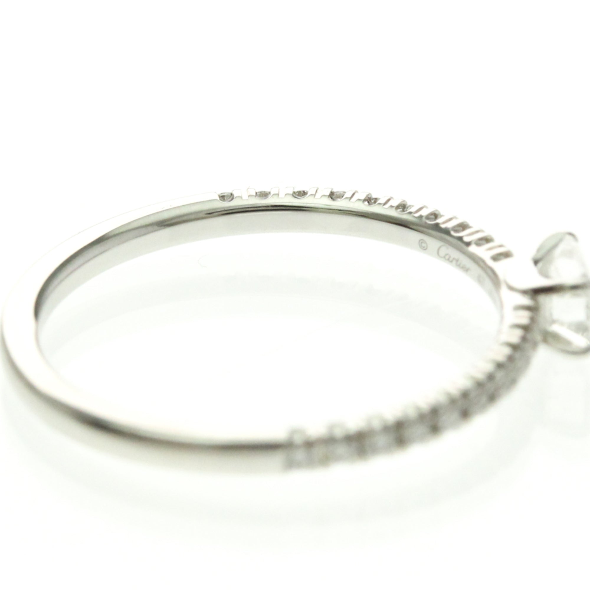 Cartier Etincelle De Cartier Solitaire Platinum With Rbc Diamond And Pave Diamonds G/Vs1 Silver Platinum Ring Jewelry (Pre-Owned)