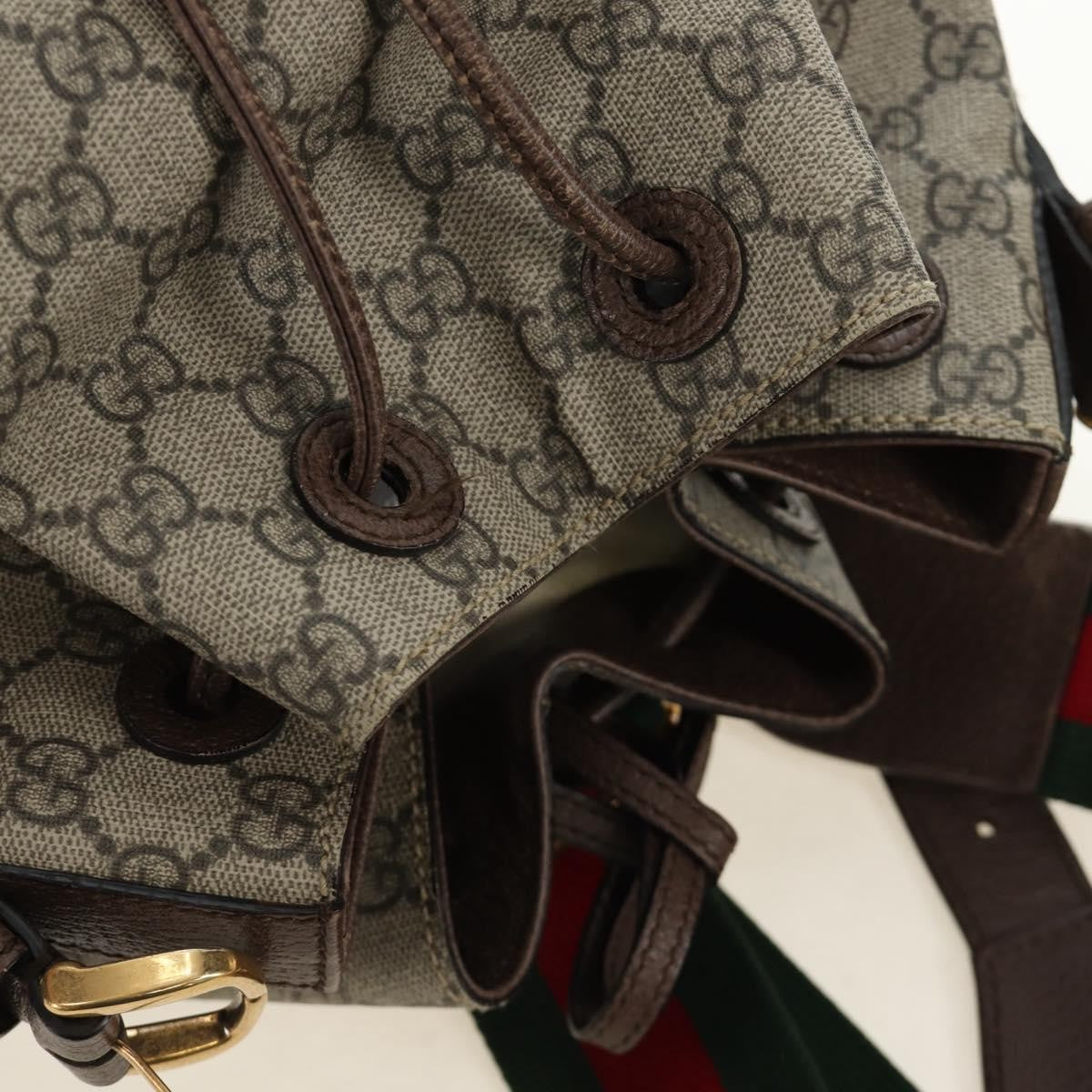 Gucci Neo Vintage Drawstring Bucket Gg Coated Canvas Beige Canvas Backpack Bag (Pre-Owned)