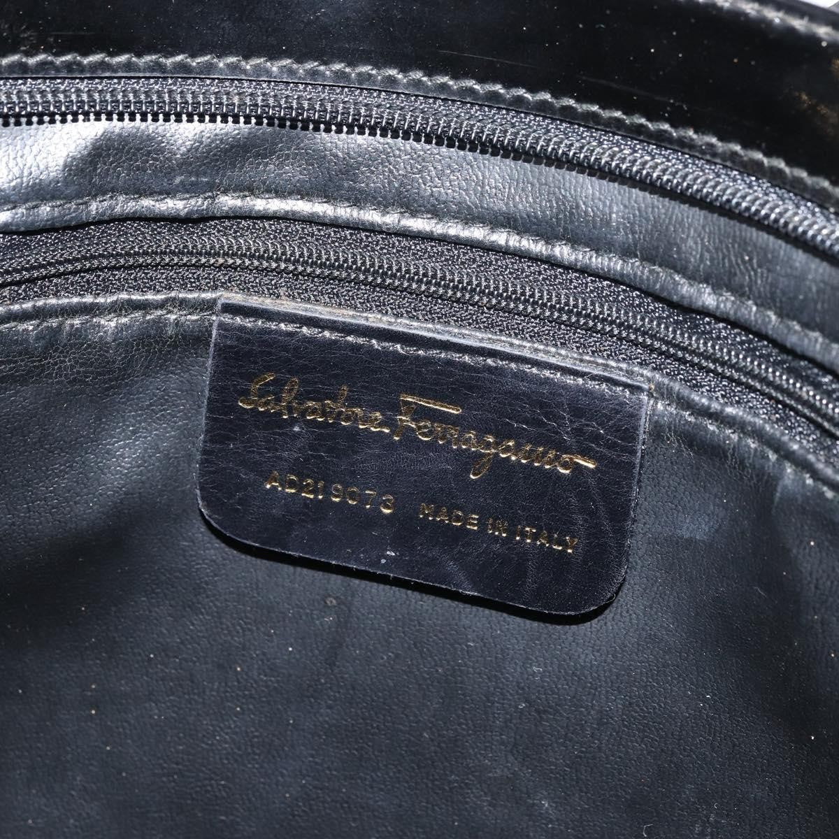 Salvatore Ferragamo Vala Tote Canvas Black Canvas Tote Bag Bag (Pre-Owned)