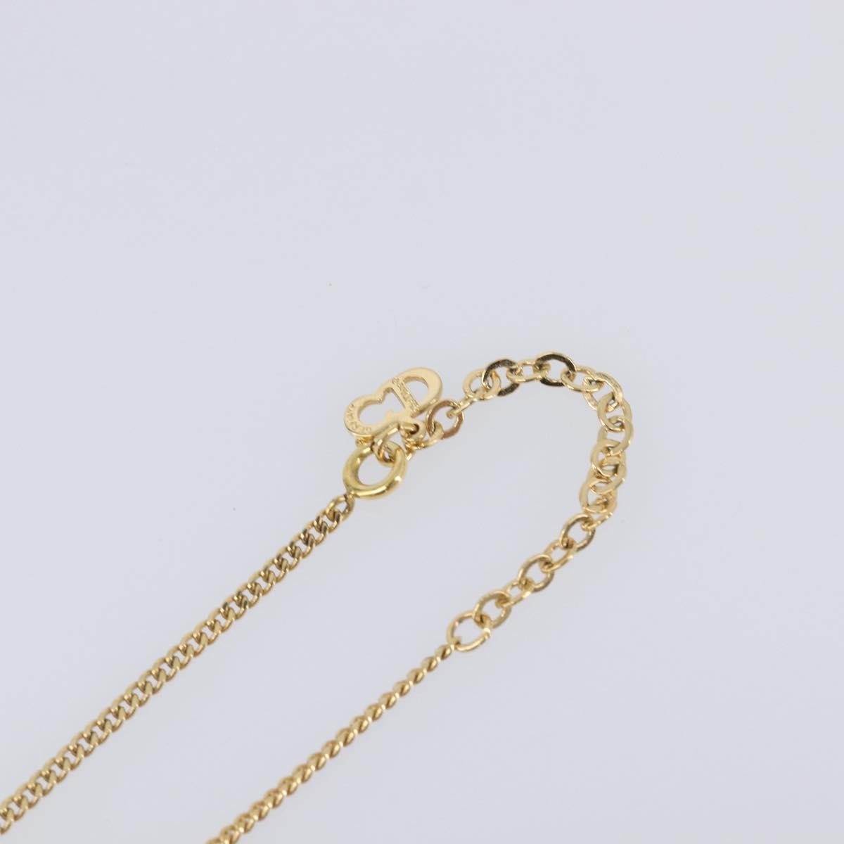 Christian Dior Cd Cube Charms Pendant Metal With Crystals Gold Metal Necklace Jewelry (Pre-Owned)