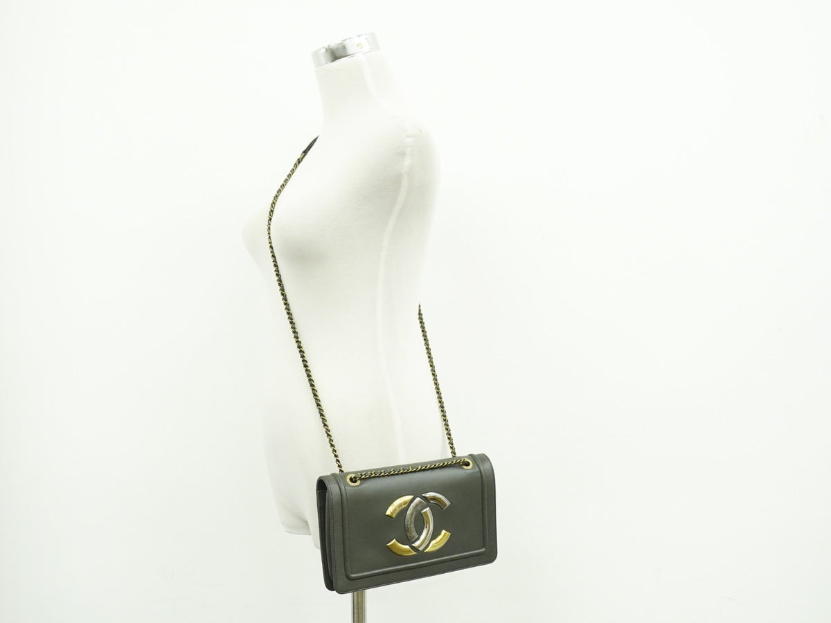 Chanel Cc Antico Flap Lambskin Gray Leather Handbag (Pre-Owned)