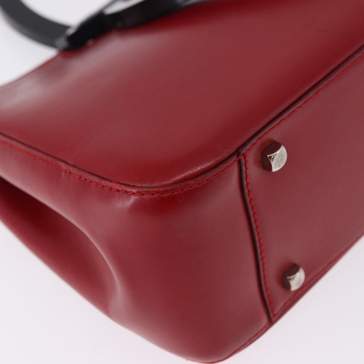 Salvatore Ferragamo Gancini Leather Red Leather Handbag (Pre-Owned)